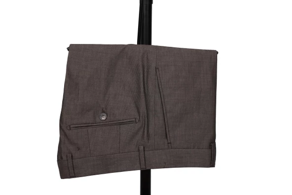 Slim Fit Pamuklu Kahverengi Takım Elbise - 4