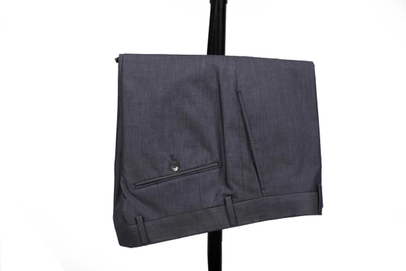 Slim Fit Pamuklu Gri Takım Elbise - 4