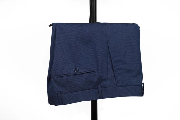 Slim Fit Parlament Mavisi Takım Elbise - 4