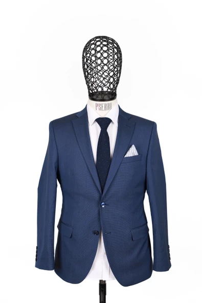 Slim Fit Parlament Mavisi Takım Elbise - 2