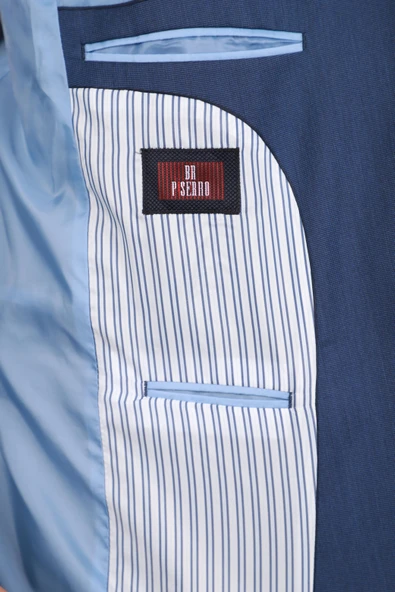 Slim Fit Parlament Mavisi Takım Elbise - 9