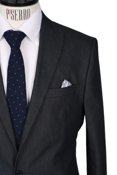 Slim Fit Lacivert Takım Elbise - 3