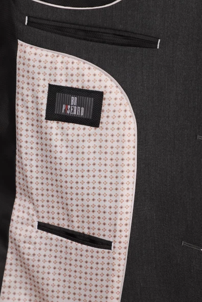 Slim Fit Antrasit Rengi Takım Elbise - 5