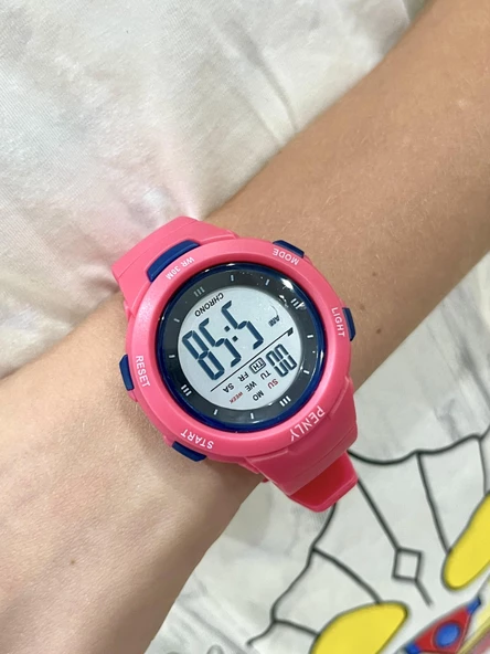 Penly Dijital Kol Saati 8217 Model Pembe +4 Renk Kronometre-Alarmlı 5ATM Su Geçirmez - Resim 3