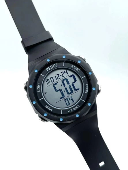 Penly Su Geçirmez Dijital Kol Saati 356 Model Siyah Mavi +4 Renk Kronometre-Alarmlı 5ATM - Resim 4