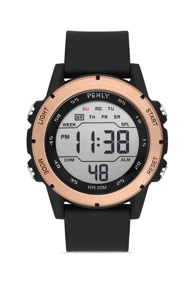 Penly Su Geçirmez Dijital Kol Saati 8106 Model Siyah Rose +2 Renk Kronometre-Alarmlı 5ATM