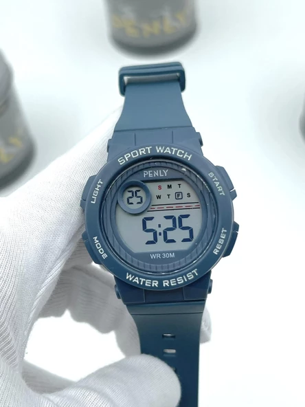 Penly Su Geçirmez Dijital Çocuk Kol Saati 8212 Model Lacivert +4 Renk Kronometre-Alarmlı 5ATM - Resim 2