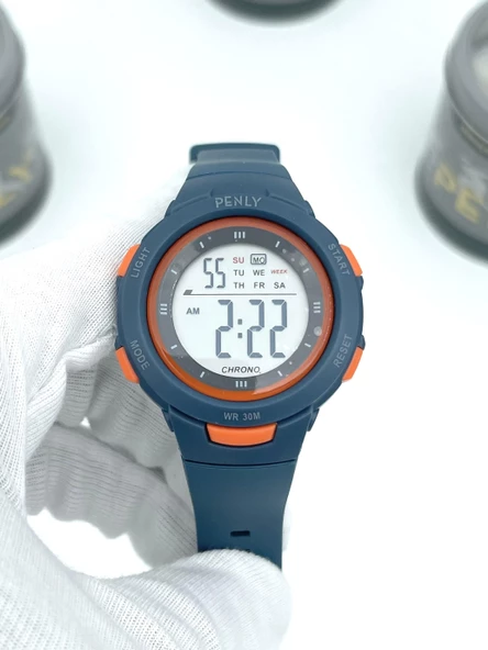 Penly Su Geçirmez Dijital Çocuk Kol Saati 8217 Model Lacivert +4 Renk Kronometre-Alarmlı 5ATM - Resim 2