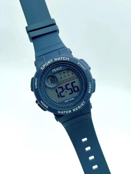 Penly Su Geçirmez Dijital Çocuk Kol Saati 8212 Model Lacivert +4 Renk Kronometre-Alarmlı 5ATM - Resim 4
