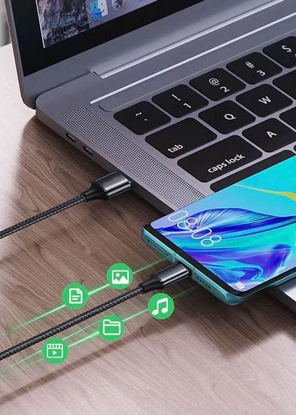 Micro USB Girişli Telefonlara Uyumlu Hasır Micro Kopmaz Bükülmez Şarj Aleti Kablosu Şarj Veri Kablo - 5