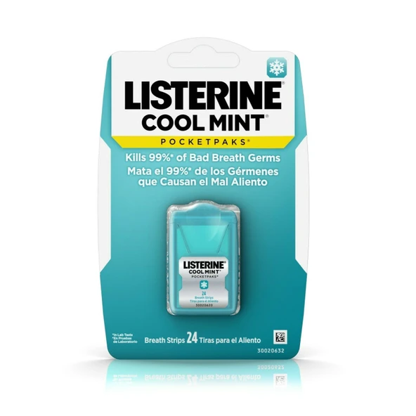 Listerine Cool Mint Damak Strips Pocketpaks 24 Yaprak Nefes Tazeleyici