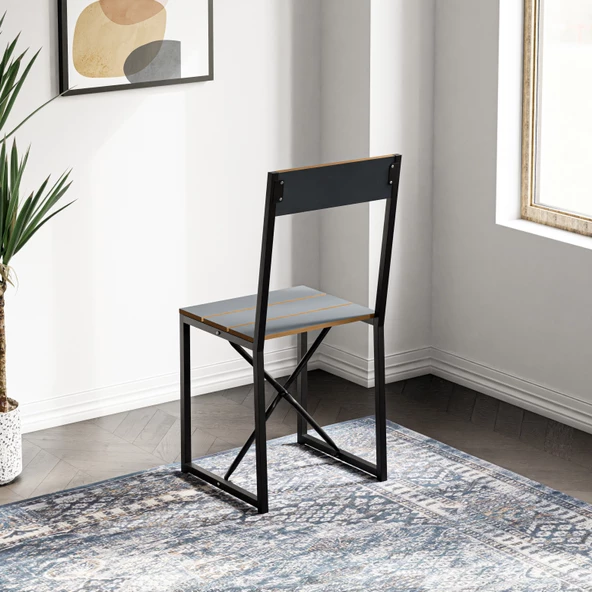 Eportatif Mutfak Sandalyesi Salon Balkon Atlantik Sandalye Füme 1419 - 4