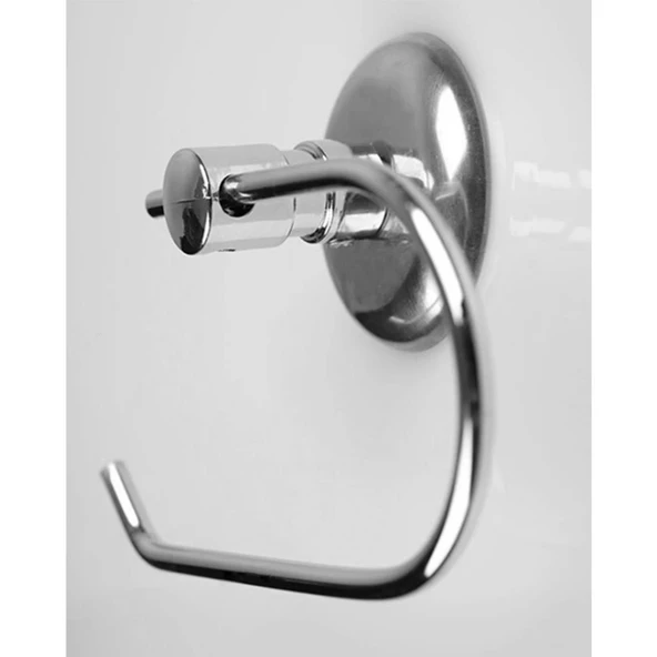WC Tuvalet Kağıtlık Aparat Kapalı Kağıt Standı Bez Havluluk Paslanmaz Metal Sağlam Krom - 5