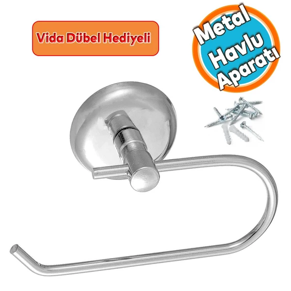 WC Tuvalet Kağıtlık Aparat Kapalı Kağıt Standı Bez Havluluk Paslanmaz Metal Sağlam Krom
