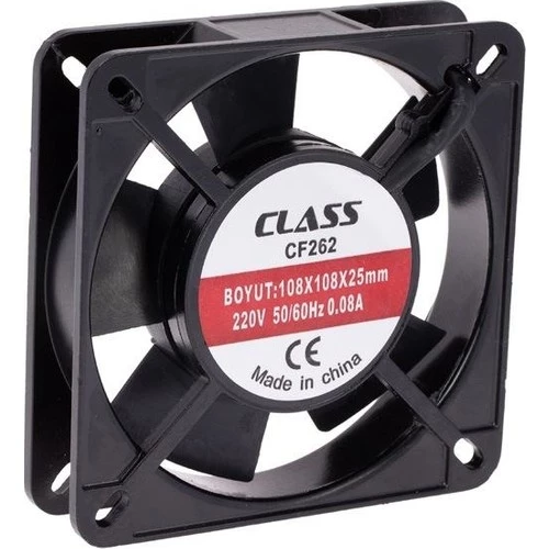 Class 108X108X25 Ac 220V  Aksiyel Fan Cf 262 Metal Kasa