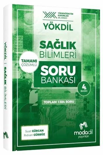 YÖKDİL Sağlık Bilimleri Tamamı Çözümlü Soru Bankası Modadil Yayınları