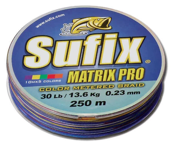 Sufix Matrix Pro İp Misina  MULTICOLOR 0.25MM - 250MT - 22.5KG