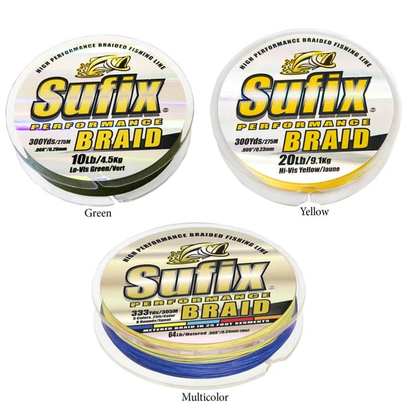 Sufix Performance Braid İp Misina  HI VIS YELLOW 0.16MM - 135MT - 9.5KG - 6