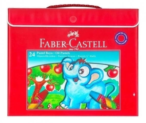 Faber Castell Plastik Çantalı 24 Renk Pastel Boya