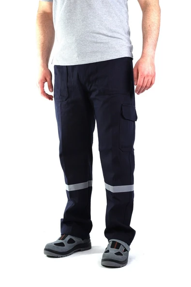 ESER - 16-12 Gabardin Komando Cepli İş Pantolonu Reflektörlü - Yazlık- Lacivert - 2