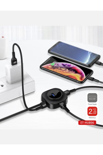 HUB06 Tak Çalıştır 4 Adet Usb 2.0 Çıkışlı Usb Çoklayıcı - Siyah - 2