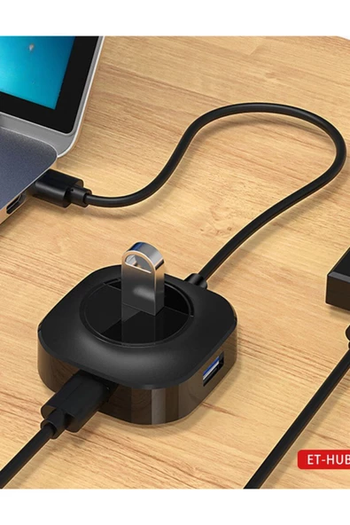 HUB06 Tak Çalıştır 4 Adet Usb 2.0 Çıkışlı Usb Çoklayıcı - Siyah - 5