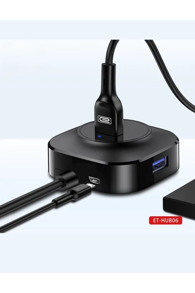 HUB06 Tak Çalıştır 4 Adet Usb 2.0 Çıkışlı Usb Çoklayıcı - Siyah - 3