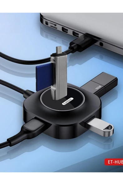 HUB06 Tak Çalıştır 4 Adet Usb 2.0 Çıkışlı Usb Çoklayıcı - Siyah - 6