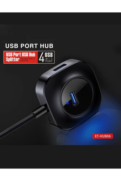 HUB06 Tak Çalıştır 4 Adet Usb 2.0 Çıkışlı Usb Çoklayıcı - Siyah - 4