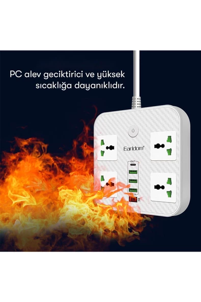 SC06 8in1 Priz Dönüştürücü - Beyaz - 8