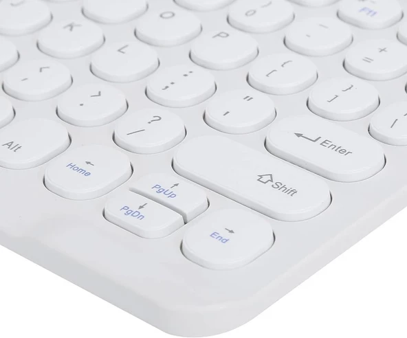 Techstorm Winpad P04 10.1" Uyumlu Kablosuz Bluetooth Şarj Edilebilir Yuvarlak Tuşlu Klavye - Beyaz - 2