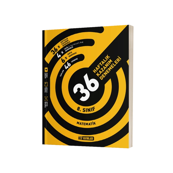 Hız Yayınları 8. Sınıf Matematik 36 Haftalık Kazanım Denemeleri
