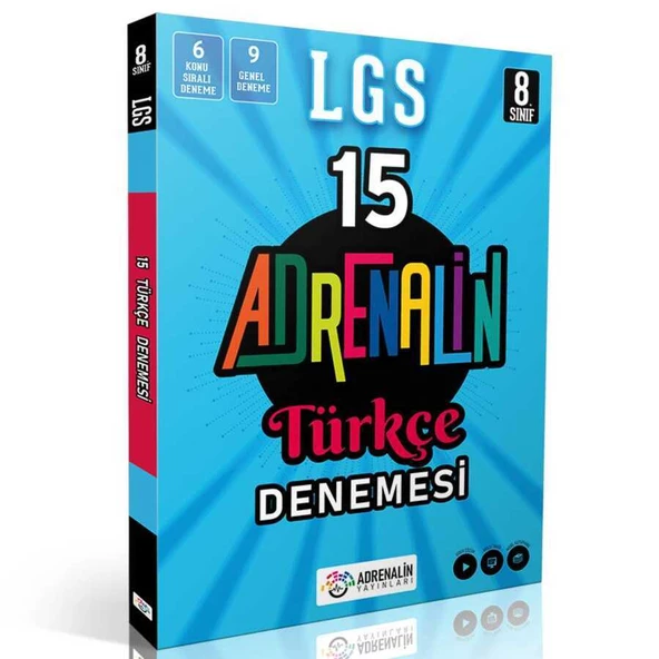 8.Sınıf LGS Türkçe 15 Branş Denemesi Adrenalin Yayınları