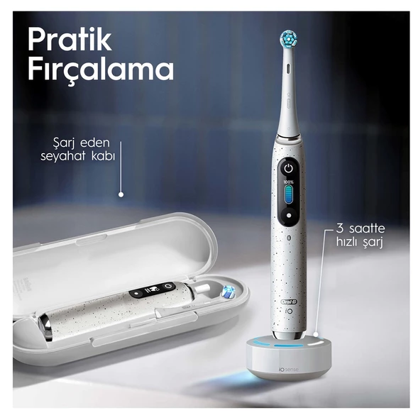 Oral-B iO 10 Stardust Beyaz Şarjlı Diş Fırçası - Resim 5