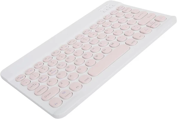 Casper Via S38 Plus 8" Uyumlu Kablosuz Bluetooth Şarj Edilebilir Yuvarlak Tuşlu Klavye - Pembe - Resim 8
