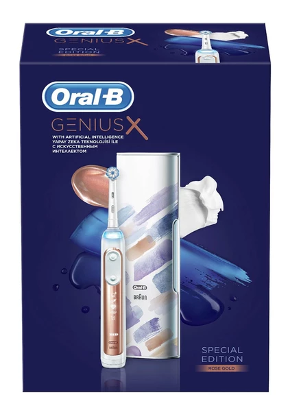 Oral-B Genius X AI Art of Brushing Rose Gold Şarj Edilebilir Diş Fırçası ve Seyahat Kabı - 4