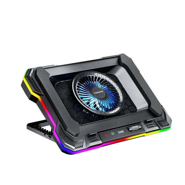 Classone GT100 Telefon Tutuculu 10 RGB Işıklı Gaming Oyuncu Laptop Soğutucu - 3
