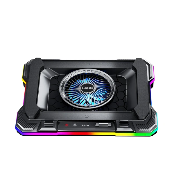Classone GT100 Telefon Tutuculu 10 RGB Işıklı Gaming Oyuncu Laptop Soğutucu - 6