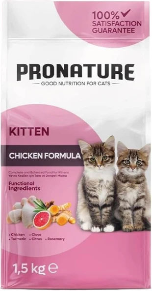 Pronature Daily Growth Tavuklu ve Pirinçli Yavru Kedi Maması 1,5 Kg