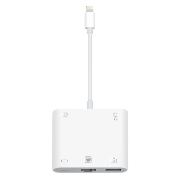 iPhone iPad Lightning Live Converter Usb Ethernet Şarj Girişli Kulaklık Hub Çevirici S-330