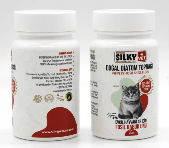 Silky Vet+ - Kediler için Bit-Pire-vb. Parazit engelleyici Doğal Diatom Toprağı  -  (30gr) - 3