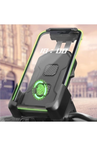 Bisiklet Motosiklet ve Scooter için Gidon Uyumlu Telefon Tutucu 360 Derece Kolay Kurulum CZ027