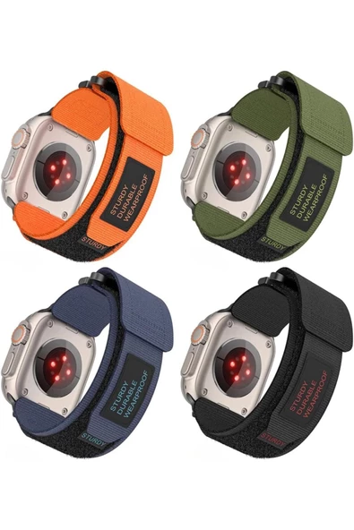 Apple Watch ile uyumlu Kayış 42/44/45/49mm Wear-Proof Spor Esnek Çırt Çırt Adventure Silikon Kordon - Resim 2