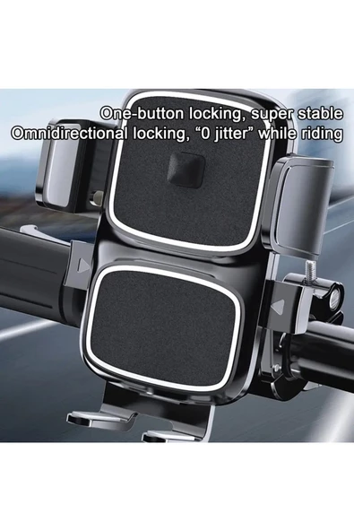 Bisiklet Motosiklet ve Scooter için Dikiz Aynası Uyumlu Telefon Tutucu 360 Derece Dönebilen ZR658 - Resim 6