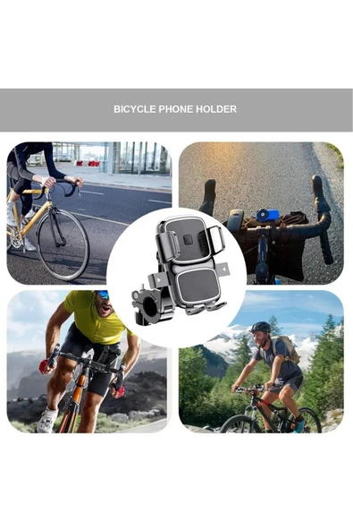 Bisiklet Motosiklet ve Scooter için Dikiz Aynası Uyumlu Telefon Tutucu 360 Derece Dönebilen ZR658 - Resim 7