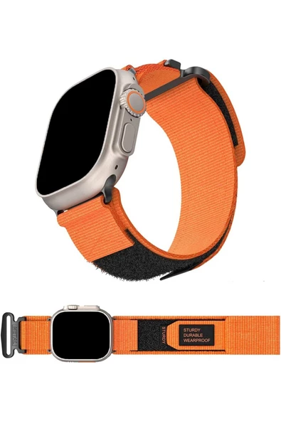 Apple Watch ile uyumlu Kayış 42/44/45/49mm Wear-Proof Spor Esnek Çırt Çırt Adventure Silikon Kordon - Resim 4