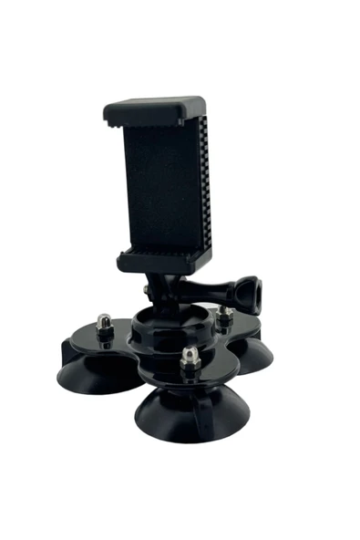 Tripod Vantuz Tutucu Araç İçi Telefon Aksiyon Kamera Tutucu Sunroof ABS Üç Katlı Vantuzlu Holder - 4
