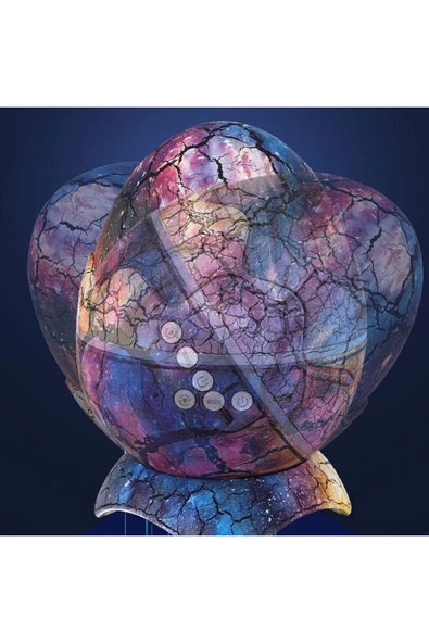 Dinozor Yumurtası Gece Masa Lambası Bluetooth Hoparlör Led Lamba Galaxy Projektör Led Işık K890 Mor - Resim 6