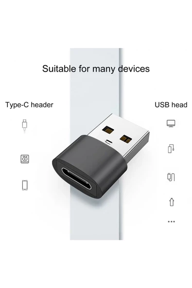 USB 2.0 to Type-C adaptörü USB Erkek Tip-c Dişi USB A to USB C Dönüştürücü RT8-A - 2