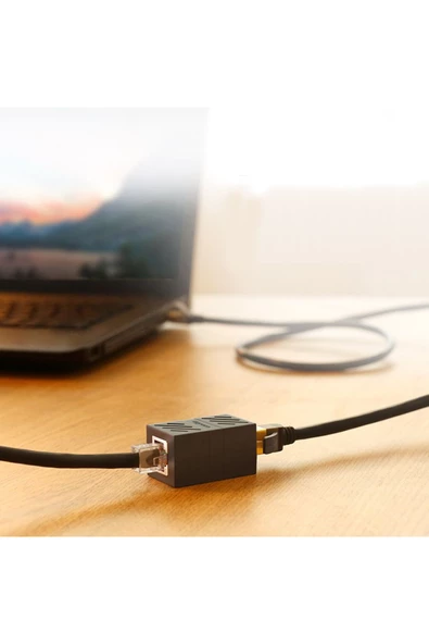 1 Portlu Ethernet Splitter, Tek LAN Kablosu, Ethernet Bölücü, RJ45 Dişi Adaptör Konnektörü - Resim 2